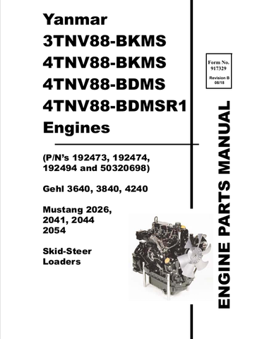 MUSTANG 4TNV88-BDMS, 4TNV88-BDMSR1 (917329) PARTS MANUAL - PDF FILE