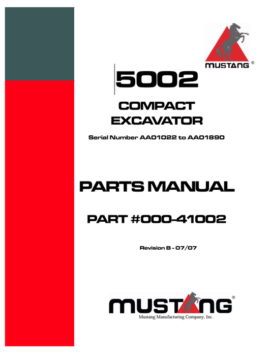 MUSTANG 5002 (000-41002) PARTS MANUAL - PDF FILE