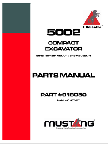 MUSTANG 5002 COMPACT EXCAVAT0RS (918050) PARTS MANUAL - PDF FILE