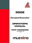 MUSTANG 550Z COMPACT EXCAVATOR (50940329) OPERATOR'S MANUAL - PDF FILE