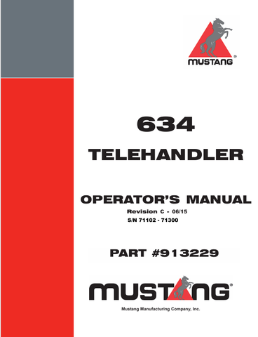 MUSTANG 634 TELEHANDLER (913229) OPERATOR'S MANUAL - PDF FILE