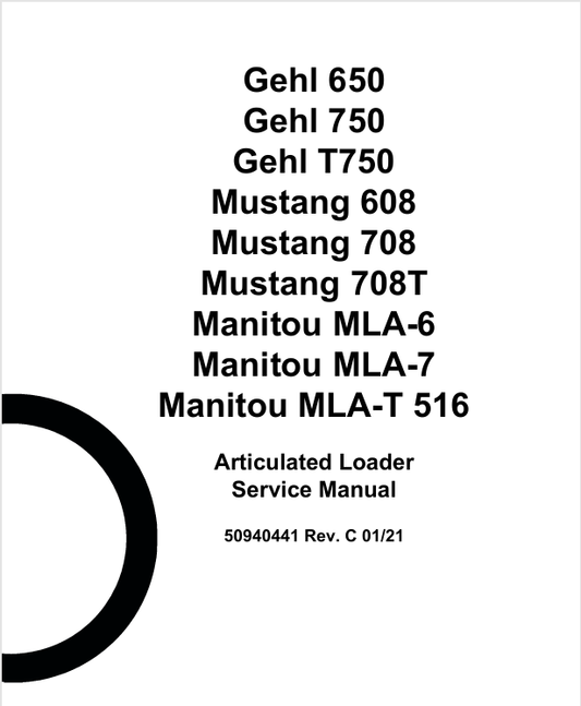 MUSTANG 650, 750, T750, 608, 708 (50940441) SERVICE MANUAL - PDF FILE