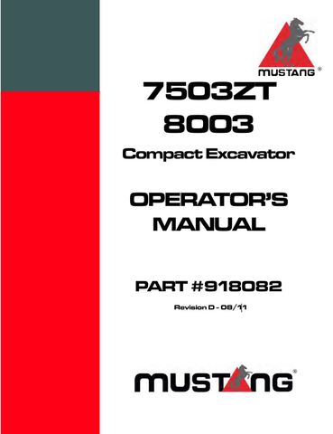 MUSTANG 7503ZT, 8003 (918082) OPERATOR'S MANUAL - PDF FILE
