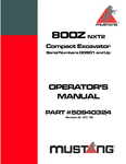 MUSTANG 800Z COMPACT EXCAVATOR (50940324) OPERATOR'S MANUAL - PDF FILE
