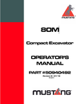 MUSTANG 80M COMPACT EXCAVATOR (50940492) OPERATOR'S MANUAL - PDF FILE