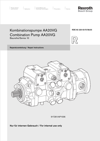 MUSTANG AA20VG (917261) REPAIR MANUAL - PDF FILE