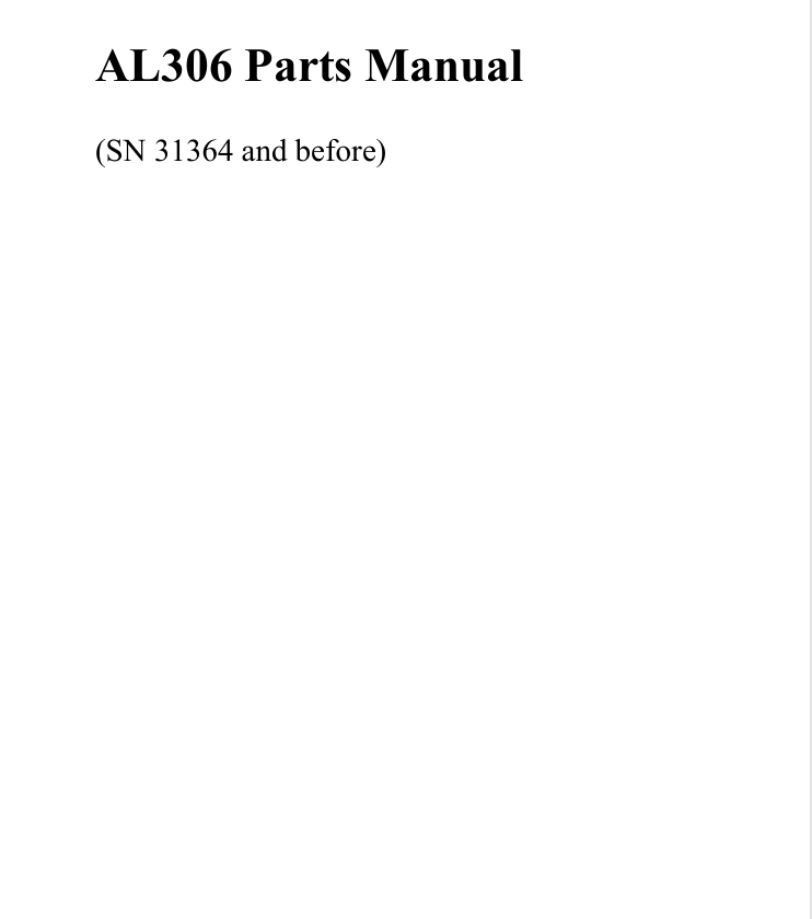 MUSTANG AL306 (31364) PARTS MANUAL - PDF FILE
