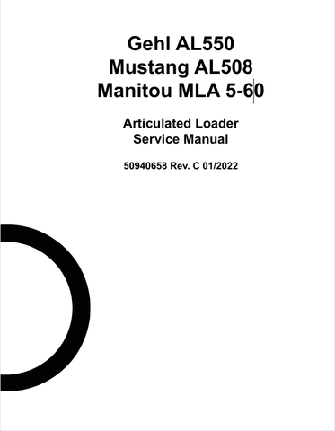 MUSTANG AL550, AL508, MLA 5-60 (50940658) SERVICE MANUAL - PDF FILE