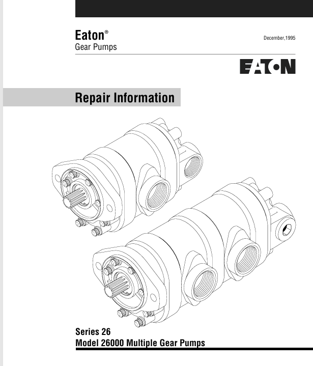 MUSTANG EATON SERIES 26 MODEL 26000 (915105) REPAIR MANUAL - PDF FILE