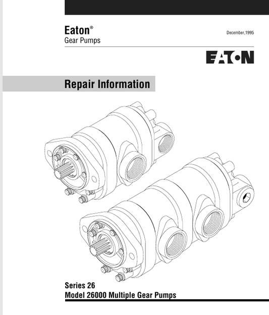 MUSTANG EATON SERIES 26 MODEL 26000 (915105) REPAIR MANUAL - PDF FILE
