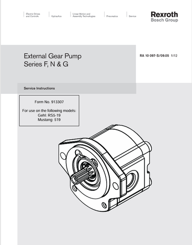 MUSTANG GEHL RS5 - 19, 519 (913307) SERVICE MANUAL - PDF FILE