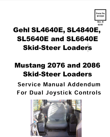 MUSTANG GEHL SL4640E, SL4840E (917231) SERVICE MANUAL - PDF FILE