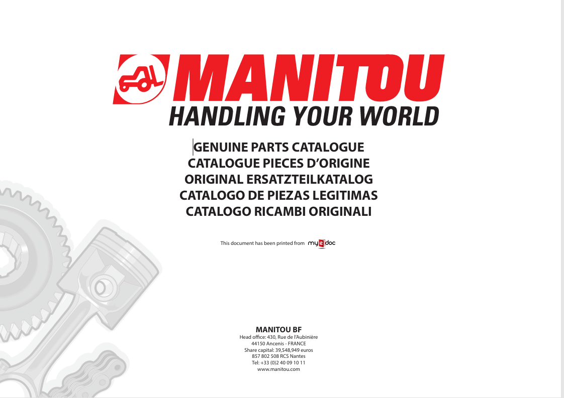 MUSTANG MONITOU HANDLING YOUR WORLD (917328) PARTS MANUAL - PDF FILE