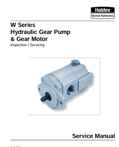 MUSTANG HYDRAULIC GEAR PUMP (915100) SERVICE MANUAL - PDF FILE