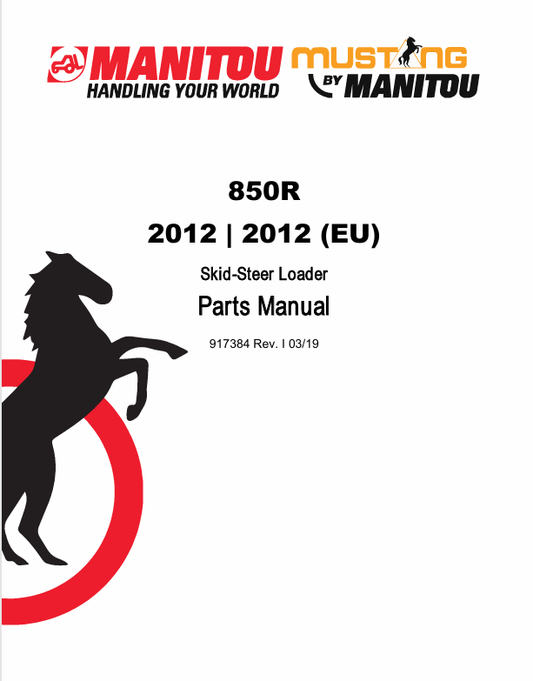 MUSTANG MANITOU 850R (917384) PARTS MANUAL - PDF FILE
