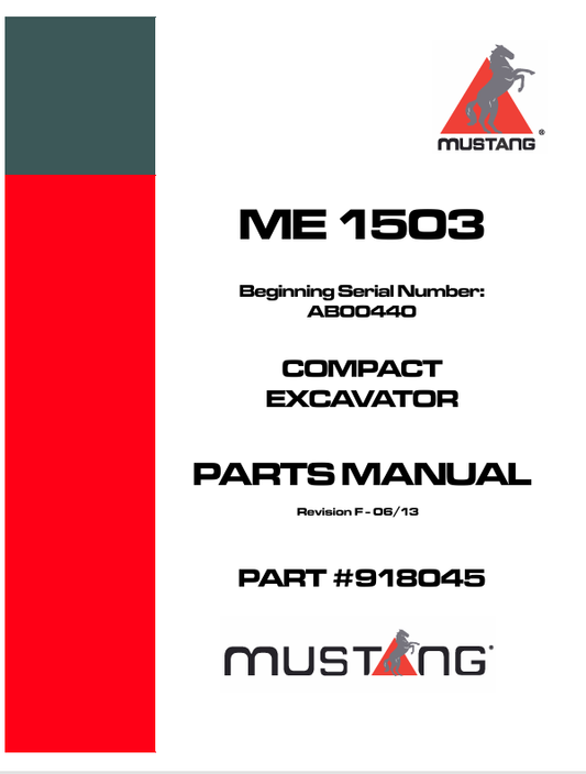 MUSTANG ME 1503 (918045) PARTS MANUAL - PDF FILE