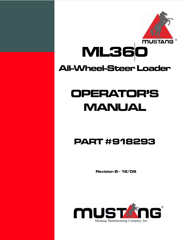 MUSTANG ML360 (918293) OPERATOR'S MANUAL - PDF FILE