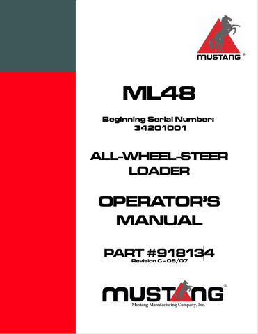 MUSTANG ML48 (918134) OPERATOR'S MANUAL - PDF FILE