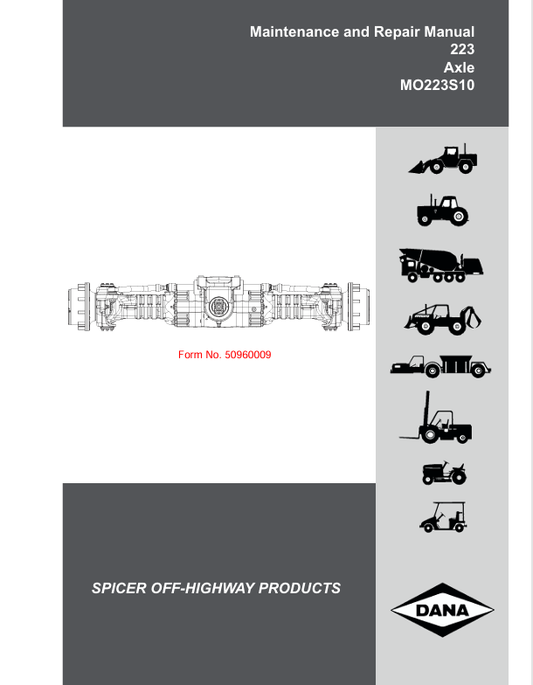MUSTANG MO223S10 (50960009) MAINTENANCE AND REPAIR MANUAL - PDF FILE