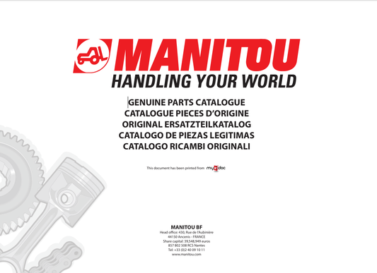 MUSTANG MONITOU HANDLING YOUR WORLD (50940095) PARTS MANUAL - PDF FILE