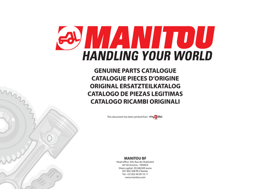 MUSTANG MONITOU HANDLING YOUR WORLD (50940213) PARTS MANUAL - PDF FILE