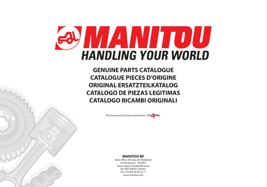MUSTANG MONITOU HANDLING YOUR WORLD (50940242) PARTS MANUAL - PDF FILE