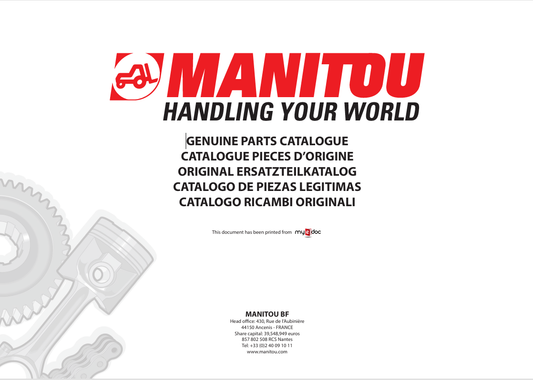 MUSTANG MONITOU HANDLING YOUR WORLD (50940298) PARTS MANUAL - PDF FILE