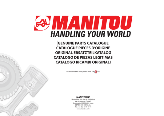 MUSTANG MONITOU HANDLING YOUR WORLD (917105) PARTS MANUAL - PDF FILE