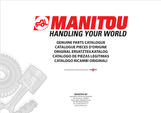 MUSTANG MONITUE HANDLING YOUR WORLD (50940092) PARTS MANUAL - PDF FILE