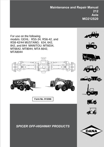 MUSTANG MT6034 (913266) MAINTENANCE AND REPAIR MANUAL - PDF FILE