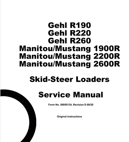 MUSTANG R190, R220, R260, 1900R (50950134) SERVICE MANUAL - PDF FILE