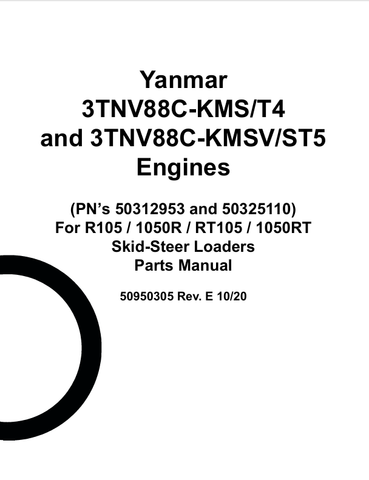 MUSTANG YANMAR 3TNV88C, KMS/T4 (50950305) PARTS MANUAL - PDF FILE