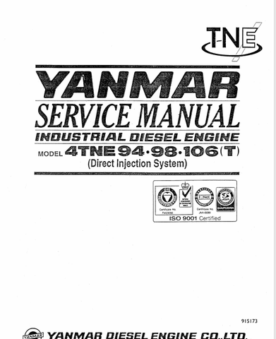 MUSTANG YANMAR 4TNE 94.98.106 (915173) SERVICE MANUAL - PDF FILE