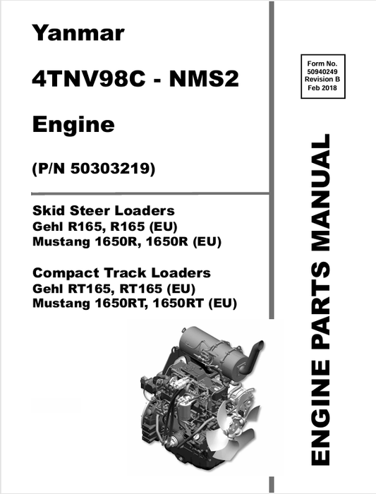 MUSTANG YANMAR 4TNV98C, NMS2 (50940249) PARTS MANUAL - PDF FILE