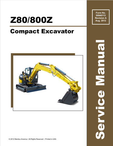 MUSTANG Z80, 800Z (50940113A) SERVICE MANUAL - PDF FILE