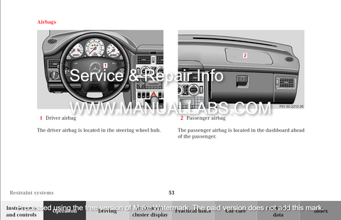 Mercedes Benz SLK 230 Kompressor, SLK 320 Manual 