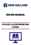 Unlock the full potential of your New Holland 24 Valve, 8.3 Liter Engine with our comprehensive Repair Manual (87025504). This PDF file is designed to provide you with detailed insights and step-by-step instructions for diagnosing and fixing faults in your engine's system, ensuring optimal performance and longevity.