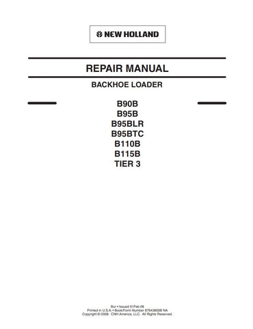 Unlock the full potential of your New Holland equipment with the comprehensive Tier 3 Repair Manual (Part Number: 87643850B) for models B90B, B95B, B95BLR, B95BTC, B110B, and B115B. This PDF file is an essential resource for technicians and DIY enthusiasts alike, providing detailed instructions, diagrams, and troubleshooting tips to ensure your machinery operates at peak performance. With easy navigation and clear visuals, you can confidently tackle repairs and maintenance, saving time and money while exten
