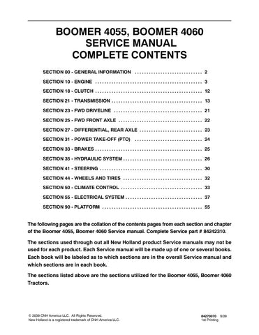  Unlock the full potential of your New Holland Boomer 4055 and 4060 tractors with the comprehensive Service Manual (84270070) in PDF format. This essential guide provides detailed instructions, diagrams, and troubleshooting tips to ensure your equipment runs smoothly and efficiently. Whether you're performing routine maintenance or tackling complex repairs, this manual is your go-to resource for maximizing performance and longevity. Invest in your machinery's upkeep and enhance your productivity today!