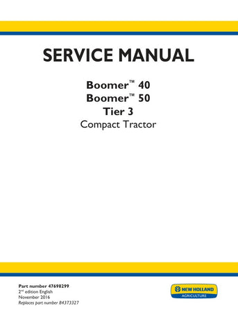 Unlock the full potential of your New Holland Boomer 40 and 50 Tier 3 Compact Tractors with the comprehensive Service Manual (Part Number: 47698299) in PDF format. This essential guide provides detailed maintenance procedures, troubleshooting tips, and specifications to ensure your tractor operates at peak performance. With easy navigation and clear illustrations, you'll have the knowledge to tackle repairs and upkeep with confidence, saving you time and money. Invest in your equipment's longevity and effic