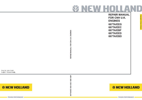 Unlock the full potential of your New Holland engine with the comprehensive Engine Repair Manual (604.13.689) for models 667TA/EEG, 667TA/EEC, 667TA/EBF, 667TA/EED, and 667TA/EB. This PDF file is an essential resource for mechanics and DIY enthusiasts alike, providing detailed instructions, diagrams, and troubleshooting tips to ensure efficient repairs and maintenance. With this manual at your fingertips, you can confidently tackle any engine issue, prolonging the life of your equipment and maximizing perfo