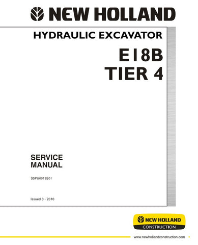 Unlock the full potential of your New Holland E18B (Tier 4) Hydraulic Excavator with the comprehensive service manual S5PU0019E01, available in a convenient PDF format. This essential guide provides detailed insights into maintenance, troubleshooting, and repair procedures, ensuring your excavator operates at peak performance. With easy navigation and clear illustrations, you can quickly find the information you need to keep your equipment running smoothly and efficiently. Invest in this invaluable resource