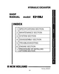 NEW HOLLAND E215BJ HINO ENGINE HYDRAULIC EXCAVATOR REPAIR MANUAL - PDF