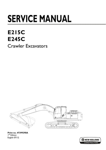 Enhance your maintenance capabilities with the NEW HOLLAND E215C, E245C CRAWLER EXCAVATOR SERVICE MANUAL (47399290A) in PDF format. This comprehensive guide provides detailed instructions, diagrams, and troubleshooting tips to ensure your excavator operates at peak performance. Perfect for both seasoned professionals and DIY enthusiasts, this manual is an essential resource for efficient repairs and upkeep, saving you time and money. Download your copy today and keep your equipment running smoothly!