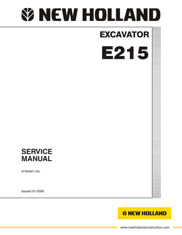 Unlock the full potential of your New Holland E215 Excavator with the comprehensive Service Manual (Part Number: 87360601) in PDF format. This essential guide provides detailed instructions, schematics, and troubleshooting tips to ensure your machine operates at peak performance. Whether you're a seasoned technician or a DIY enthusiast, this manual is designed to simplify maintenance and repairs, saving you time and money. Invest in your equipment's longevity and efficiency today!