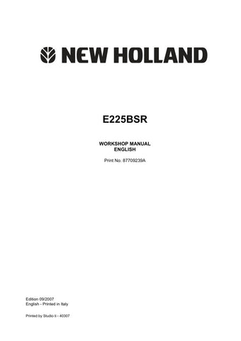 Unlock the full potential of your New Holland E225BSR Excavator with the comprehensive Service Manual (Part Number: 87709239A) in PDF format. This essential guide provides detailed instructions, schematics, and troubleshooting tips to ensure your machine operates at peak performance. Whether you're a seasoned technician or a DIY enthusiast, this manual is designed to help you maintain, repair, and optimize your excavator efficiently. Don't miss out on the opportunity to enhance your equipment's longevity an