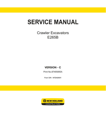 Unlock the full potential of your New Holland E265B with the comprehensive C Service Manual (87495895A) in PDF format. This essential guide provides detailed instructions, diagrams, and troubleshooting tips to ensure your equipment operates at peak performance. Whether you're a seasoned technician or a DIY enthusiast, this manual is designed to simplify maintenance and repairs, saving you time and money. Don't miss out on the opportunity to enhance your machinery's longevity and efficiency download your cop
