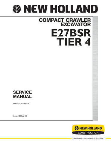 Unlock the full potential of your New Holland E27BSR Compact Crawler Excavator with the comprehensive Service Manual S5PV0020E01, available in a convenient PDF format. This essential guide provides detailed insights into maintenance, troubleshooting, and repair procedures, ensuring your equipment operates at peak performance. With easy navigation and clear illustrations, this manual is designed to save you time and money, empowering you to tackle any challenge with confidence. Don't miss out on the opportun