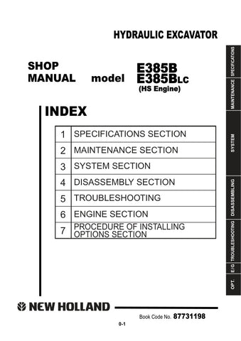 Unlock the full potential of your New Holland E385B and E385BLC with the comprehensive Shop Manual (Part No. 87731198) in PDF format. This essential resource provides detailed insights into maintenance, troubleshooting, and repair procedures, ensuring your equipment operates at peak performance. With easy navigation and clear illustrations, this manual is designed for both seasoned professionals and DIY enthusiasts, making it an invaluable addition to your toolkit. Don't miss out on the opportunity to enhan