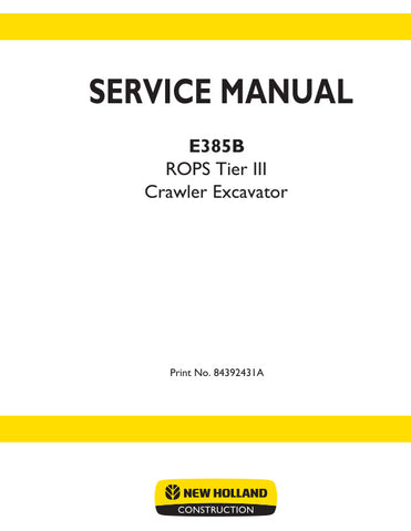  Enhance your maintenance capabilities with the NEW HOLLAND E385B (ROPS TIER III) Crawler Excavator Service Manual (84392431A) in PDF format. This comprehensive guide provides detailed instructions, diagrams, and troubleshooting tips to ensure your excavator operates at peak performance. Perfect for both seasoned professionals and DIY enthusiasts, this manual is an essential resource for efficient repairs and maintenance, helping you save time and reduce downtime on the job site. Download your copy today an